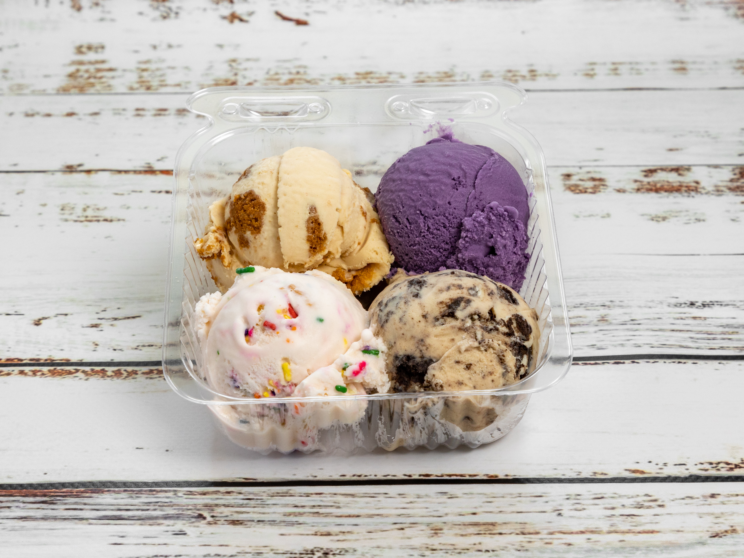 Order 4 Scoop Sampler Specialty food online from Polar Puff Homemade Ice store, Walnut on bringmethat.com