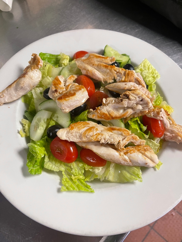 Order Large Tossed w/ Grilled Chicken food online from New York J and P Pizza store, Mount Airy on bringmethat.com