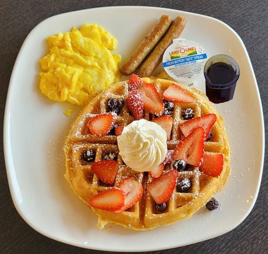 Order Berry Berry Belgian Waffle Combo food online from Jimmy's Egg store, Bixby on bringmethat.com
