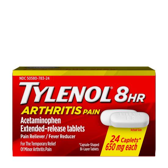Order Tylenol 8 Hour Arthritis & Joint Pain Acetaminophen Tablets (24 ct) food online from Rite Aid store, Warren on bringmethat.com