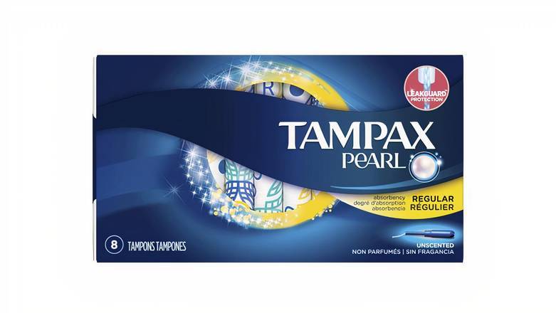 Order Tampax Pearl Regular Plastic Tampons, Unscented, 8 Count food online from Mac On 4th store, Alton on bringmethat.com