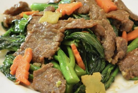 Order 67. Chinese Broccoli with Beef food online from Mekong Lao Thai Cuisine store, San Diego on bringmethat.com