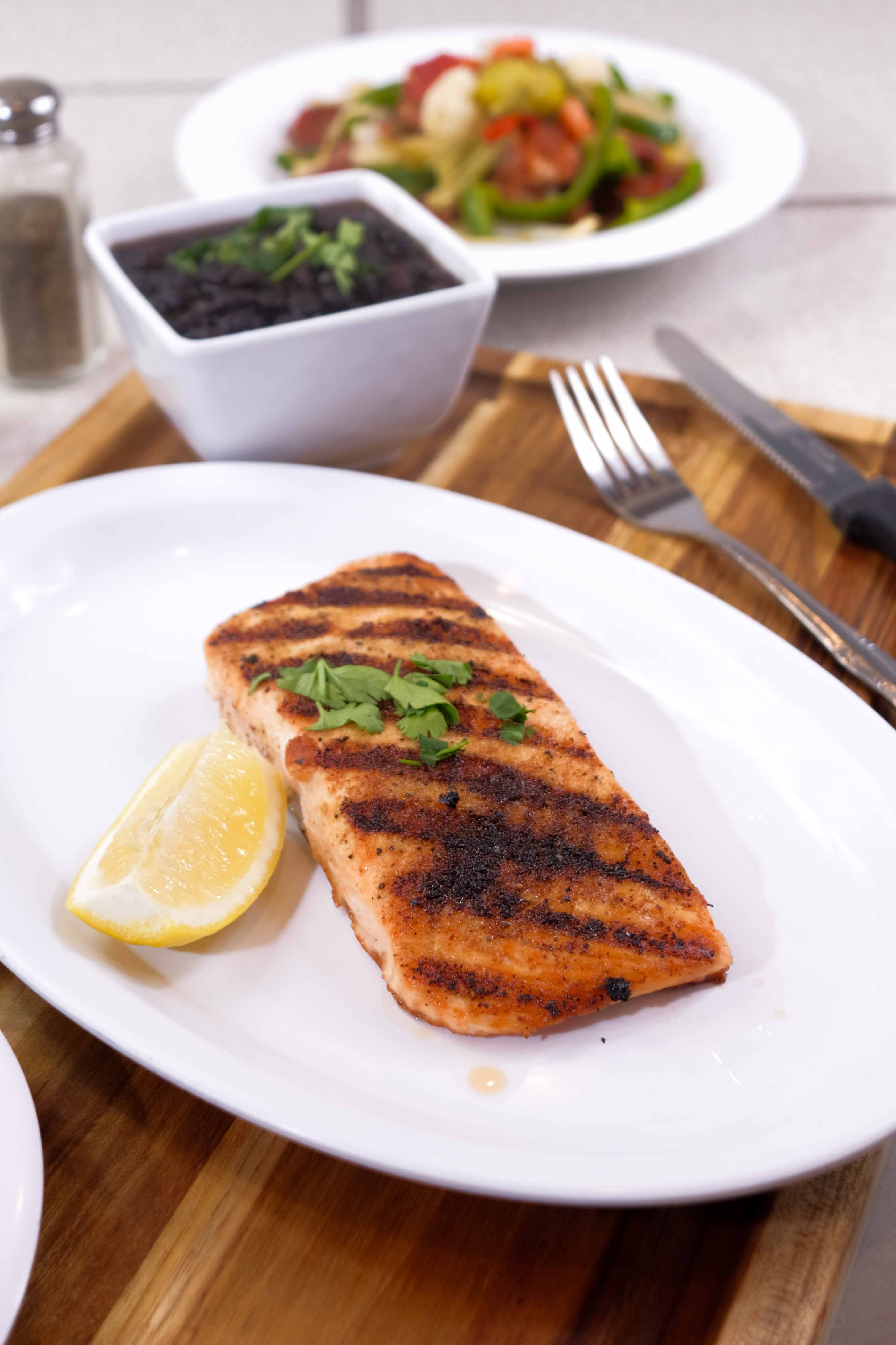 Order Salmon Grill food online from Pork Chop Bbq- store, Middlesex on bringmethat.com