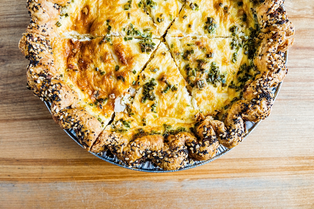 Order Ham, Bacon, Chive & Cheese Quiche food online from Pop Pie Co. store, San Diego on bringmethat.com