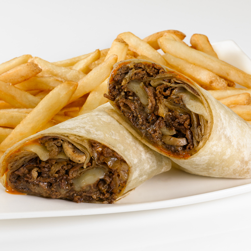 Order Philly Bomb Steak Wrap food online from Chatters Bar & Gril store, Holtsville on bringmethat.com
