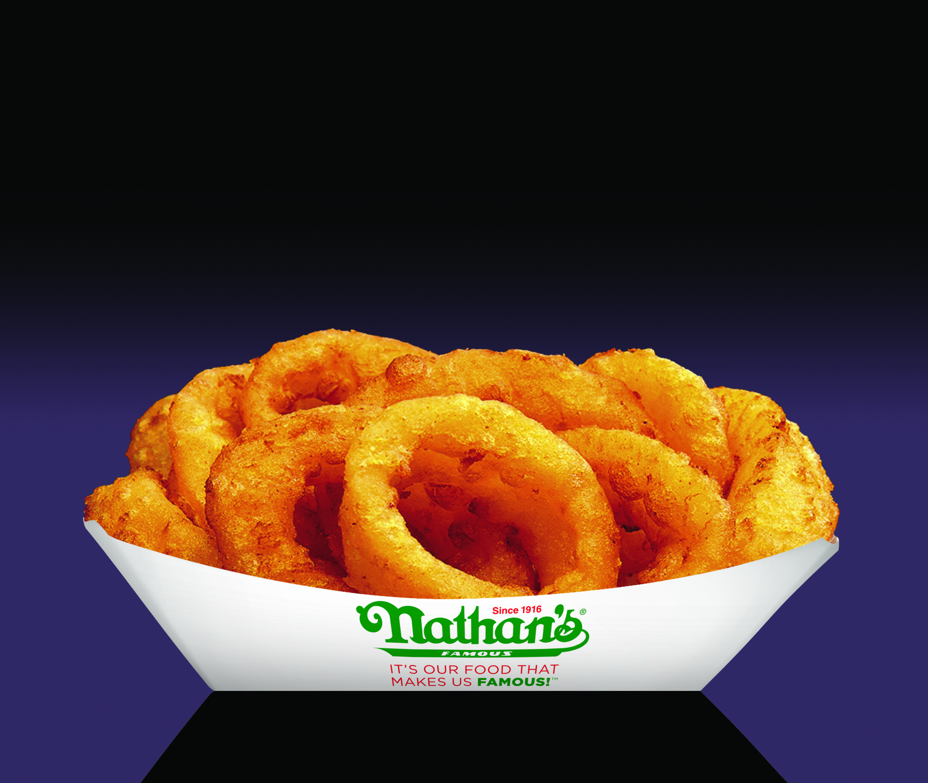 Order Large Battered Onion Rings  food online from Nathan Famous store, South Bound Brook on bringmethat.com