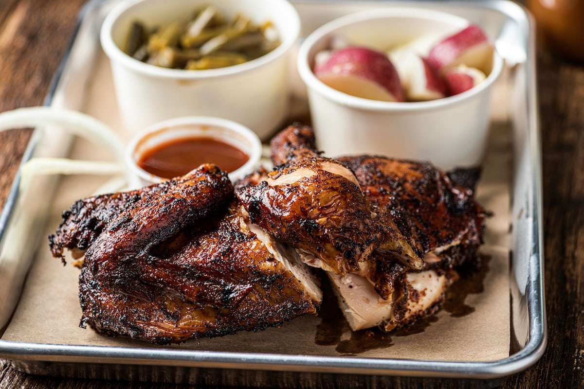 Order Half Chicken Plate food online from Smokey Mo's Bbq store, Austin on bringmethat.com