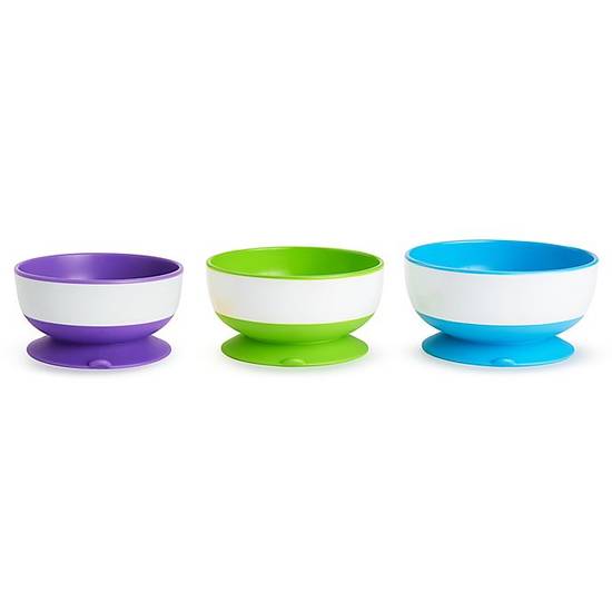 Order Munchkin® 3-Pack Multicolored Stay Put Suction Bowls food online from Bed Bath & Beyond store, Lancaster on bringmethat.com