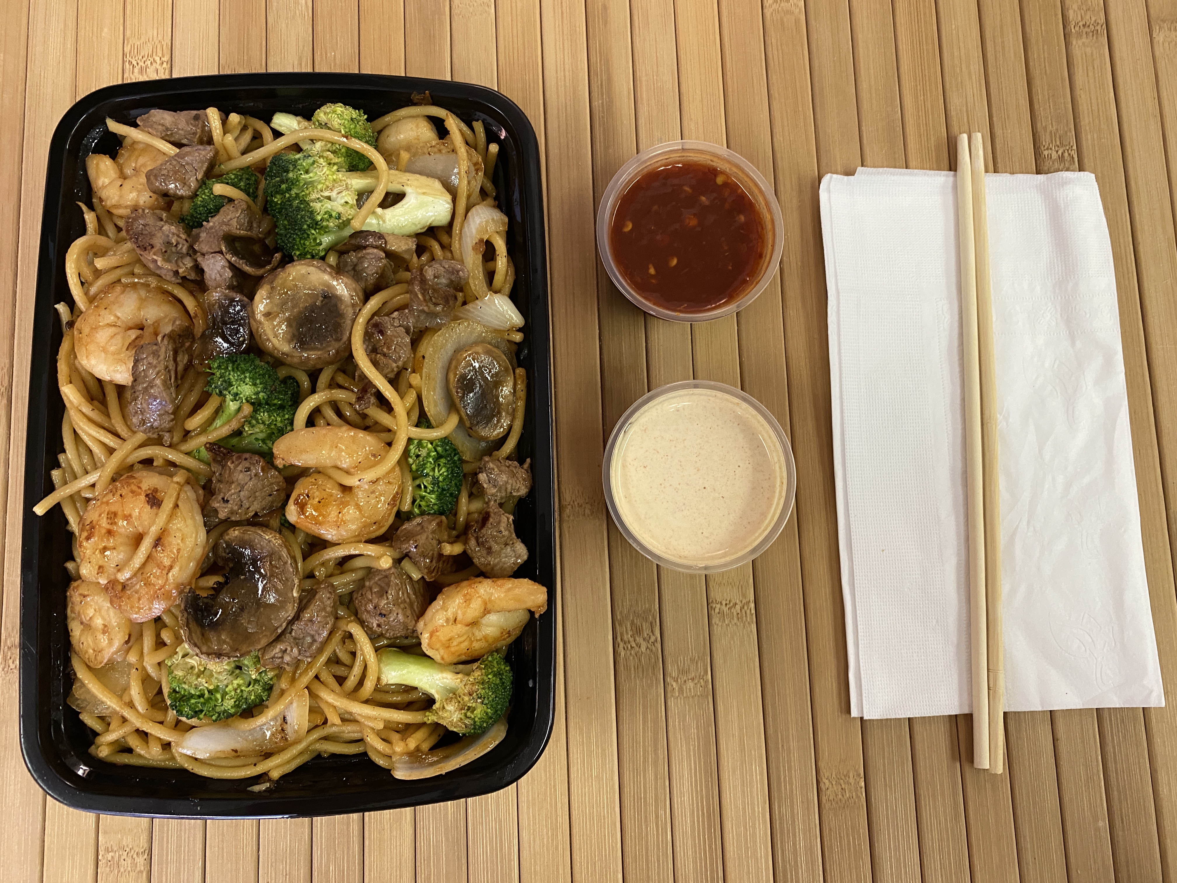 Order Steak and Shrimp Noodles food online from Hibachi Delivery store, Raleigh on bringmethat.com