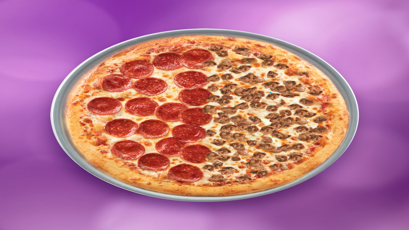 Order 1/2 Pepperoni, 1/2 Sausage food online from Chuck E. Cheese store, Dickson City on bringmethat.com
