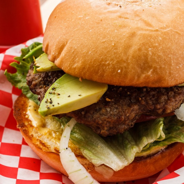 Order Avocado Burger food online from Bullchicks store, Baton Rouge on bringmethat.com