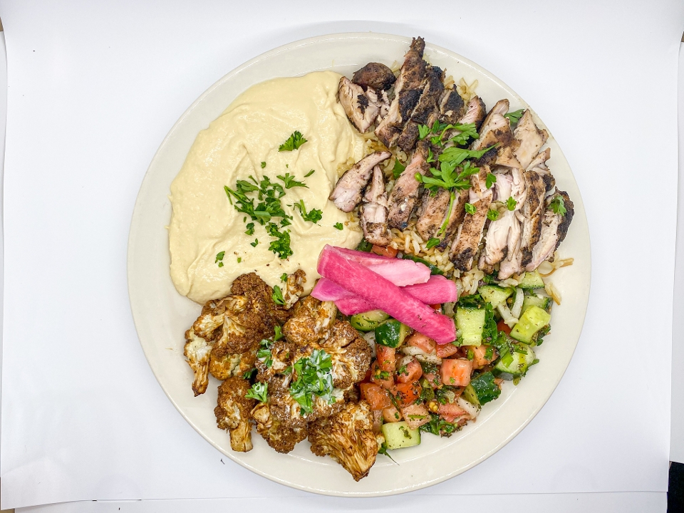Order Genie's Combo Plate food online from Aladdin's Eatery store, Raleigh on bringmethat.com
