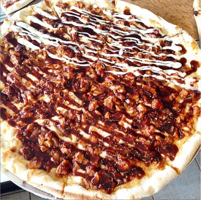 Order BBQ Chicken Pizza - Small 14" (6 Slices) food online from Rocco store, Bedminster on bringmethat.com