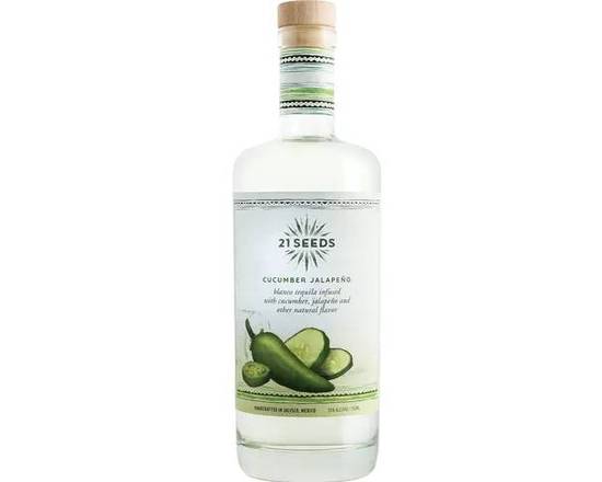 Order 21 SEEDS CUCUMBER JALAPENO INFUSED BLANCO TEQUILA 70 food online from House Of Wine store, New Rochelle on bringmethat.com