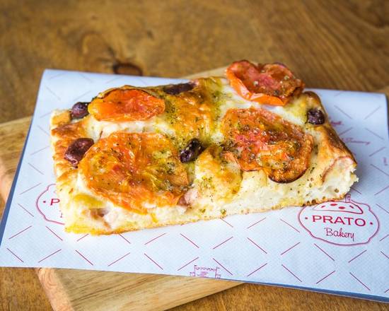 Order Focaccia Olives & Tomato - Regular Price food online from Prato bakery store, Jersey City on bringmethat.com