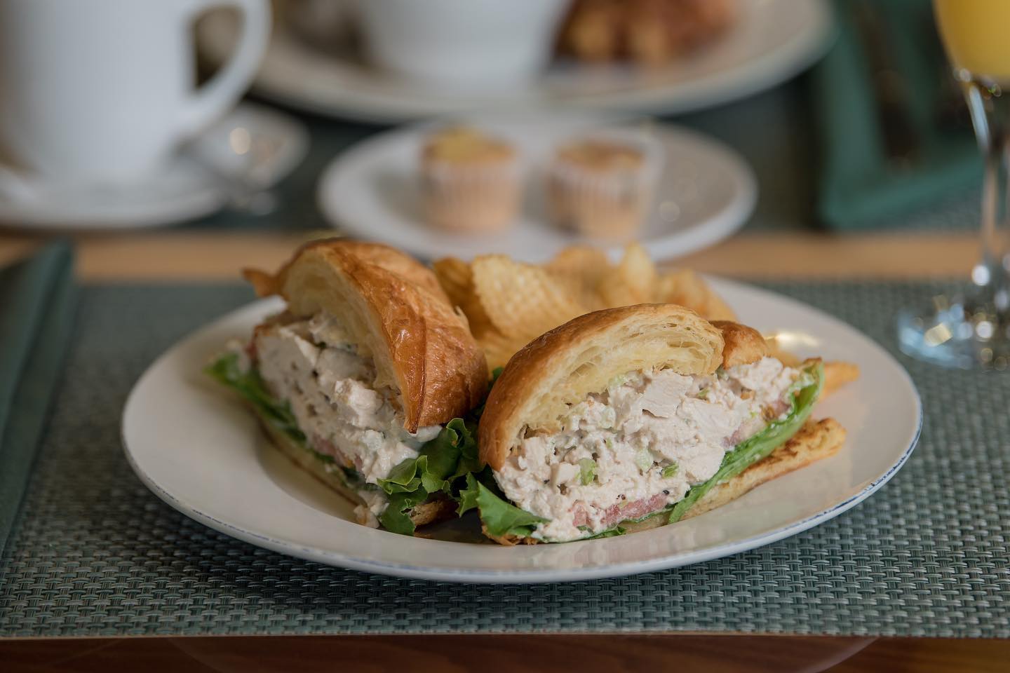 Order Chicken Salad Croissant Lunch Special   food online from Croissants Bistro and Bakery store, Myrtle Beach on bringmethat.com