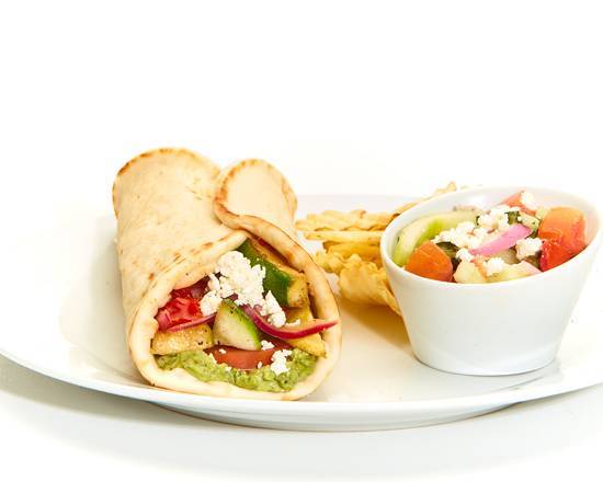 Order Grilled Veggie Gyro food online from Taziki’s Mediterranean Cafe store, Opelika on bringmethat.com