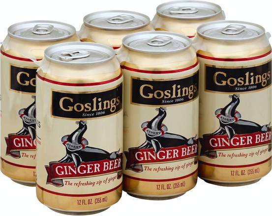 Order Goslings Ginger Beer, 6pk-12oz mixer food online from Mimi Liquor store, Joliet on bringmethat.com