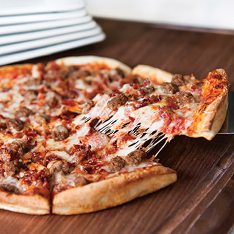 Order Bacon Double Cheeseburger Pizza food online from Piezoni store, Franklin on bringmethat.com