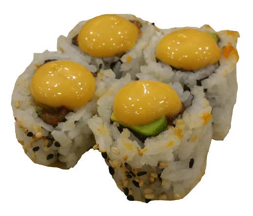 Order Spicy Salmon Roll ( 4 pc ) food online from Oishii Sushi store, Springfield on bringmethat.com