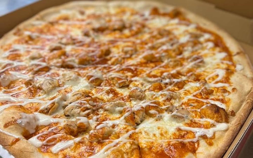 Order Buffalo Chicken Pizza food online from Branco's Pizza store, Medford on bringmethat.com