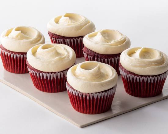Order Six Red Velvet Cupcakes to go food online from Magnolia Bakery Bleecker Street store, New York on bringmethat.com