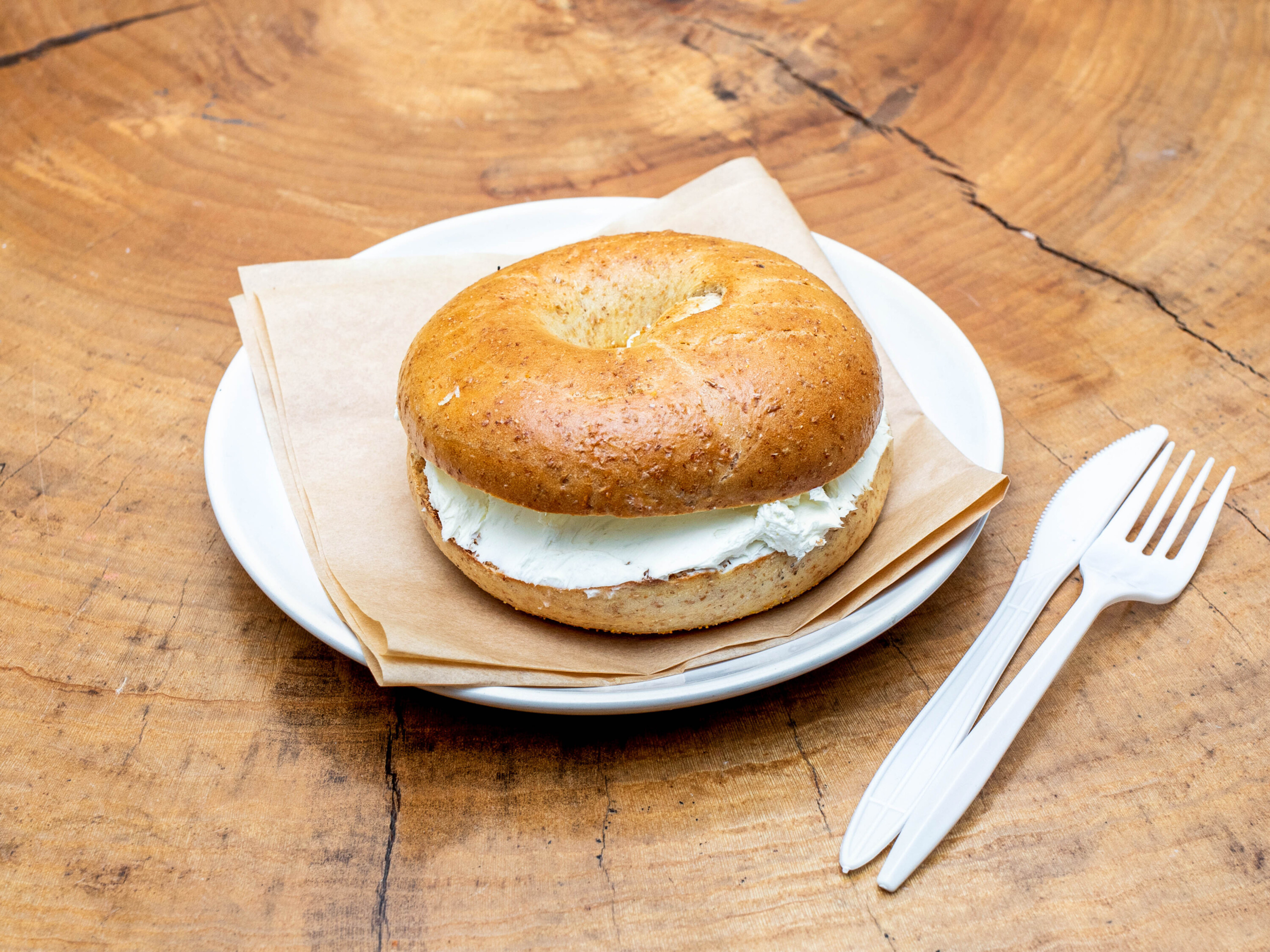 Order Bagel with Cream Cheese food online from Driftaway Cafe store, Lindenwold on bringmethat.com