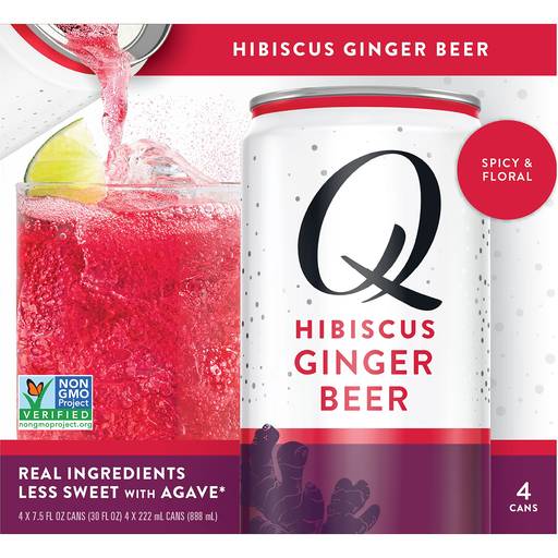 Order Q Mixers Hibiscus Ginger Beer (4PK 7.5 OZ) 136744 food online from BevMo! store, Greenbrae on bringmethat.com