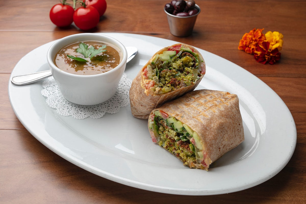 Order Falafel Wrap food online from Panini Kabob Grill store, Irvine on bringmethat.com