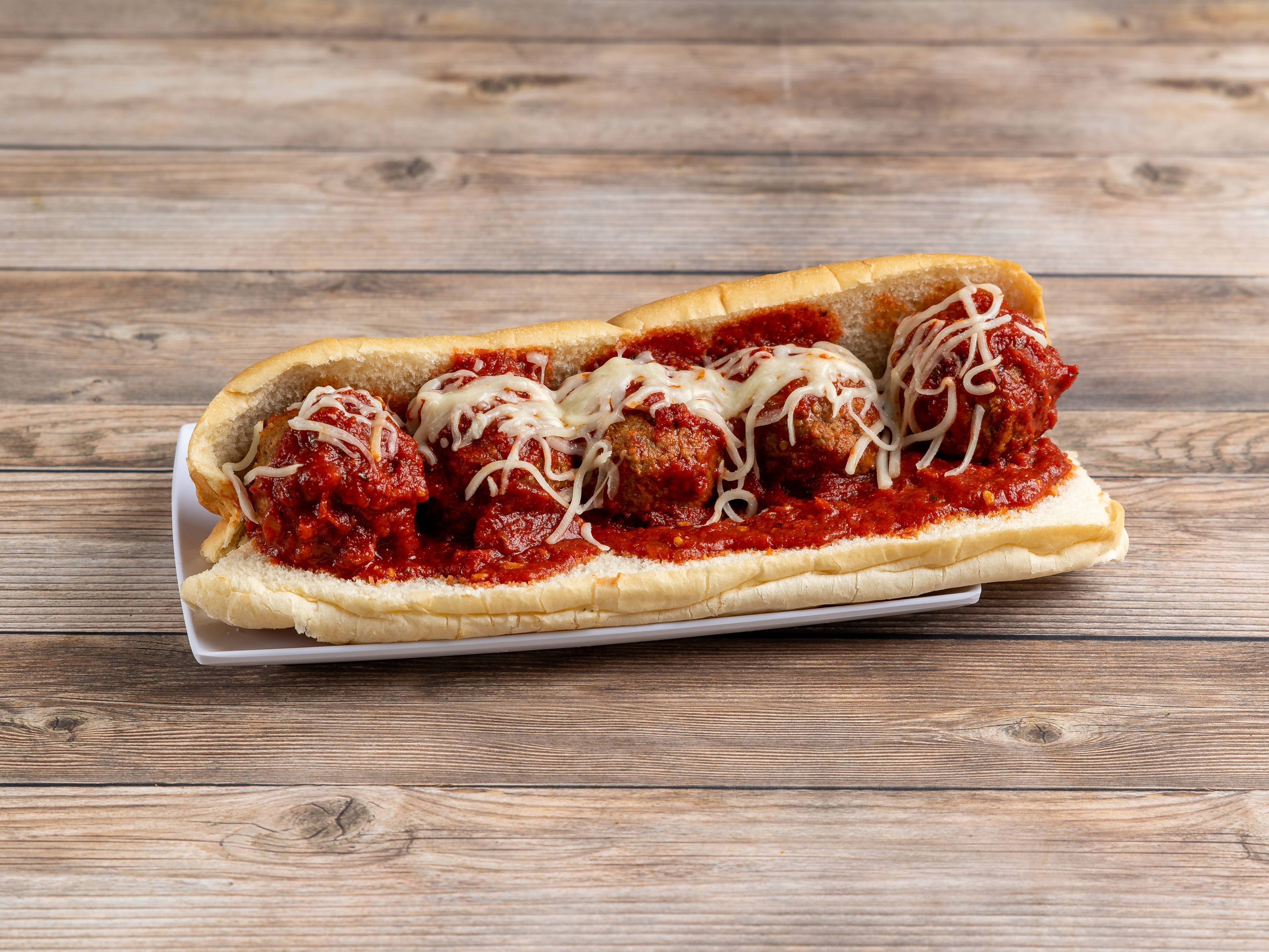 Order 12" Meatball Parmigiana Sub food online from Gus's New York Pizza store, Newport News on bringmethat.com