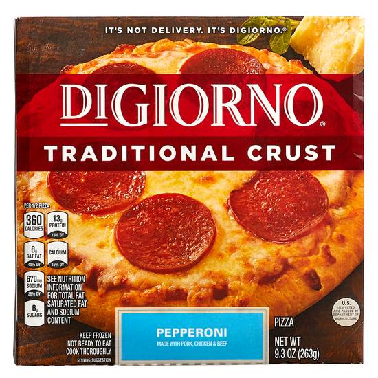 Order DiGiorno Frozen Traditional Crust Pepperoni Personal Pizza 6.5in 9.3oz food online from Everyday Needs By Gopuff store, Littleton on bringmethat.com