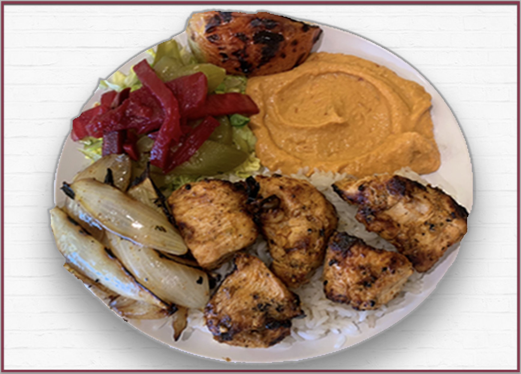 Order Chicken Kabob Entree food online from Waba Grill store, Fullerton on bringmethat.com