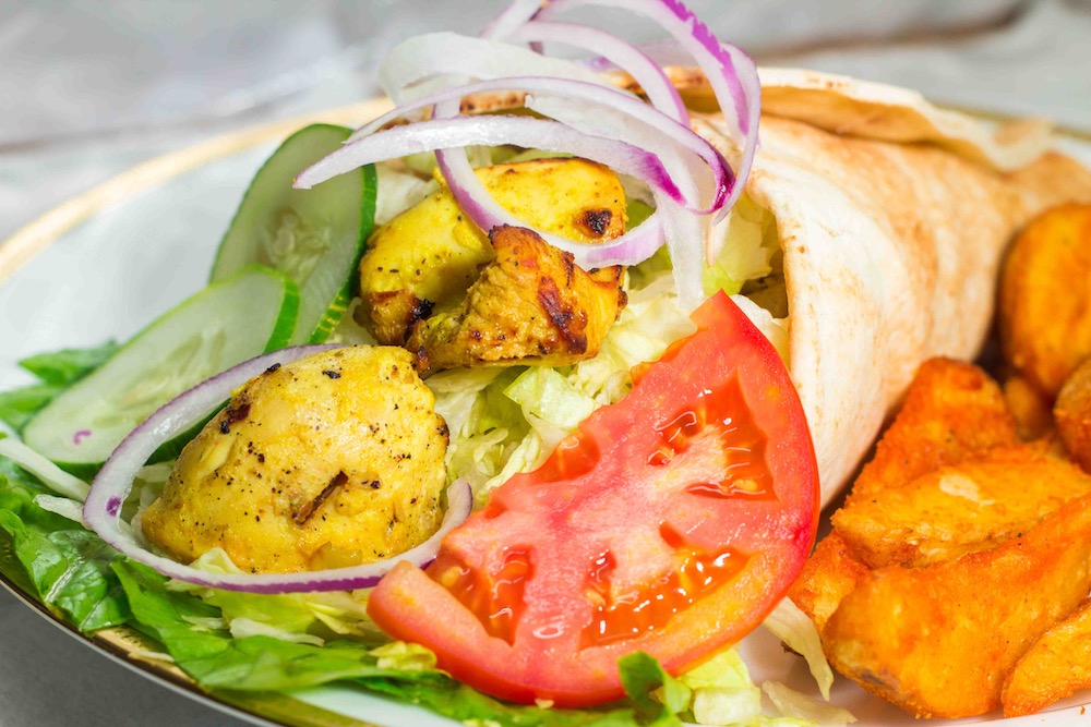 Order Chicken Breast Kabob Wrap Combo food online from Kabobi store, Raleigh on bringmethat.com