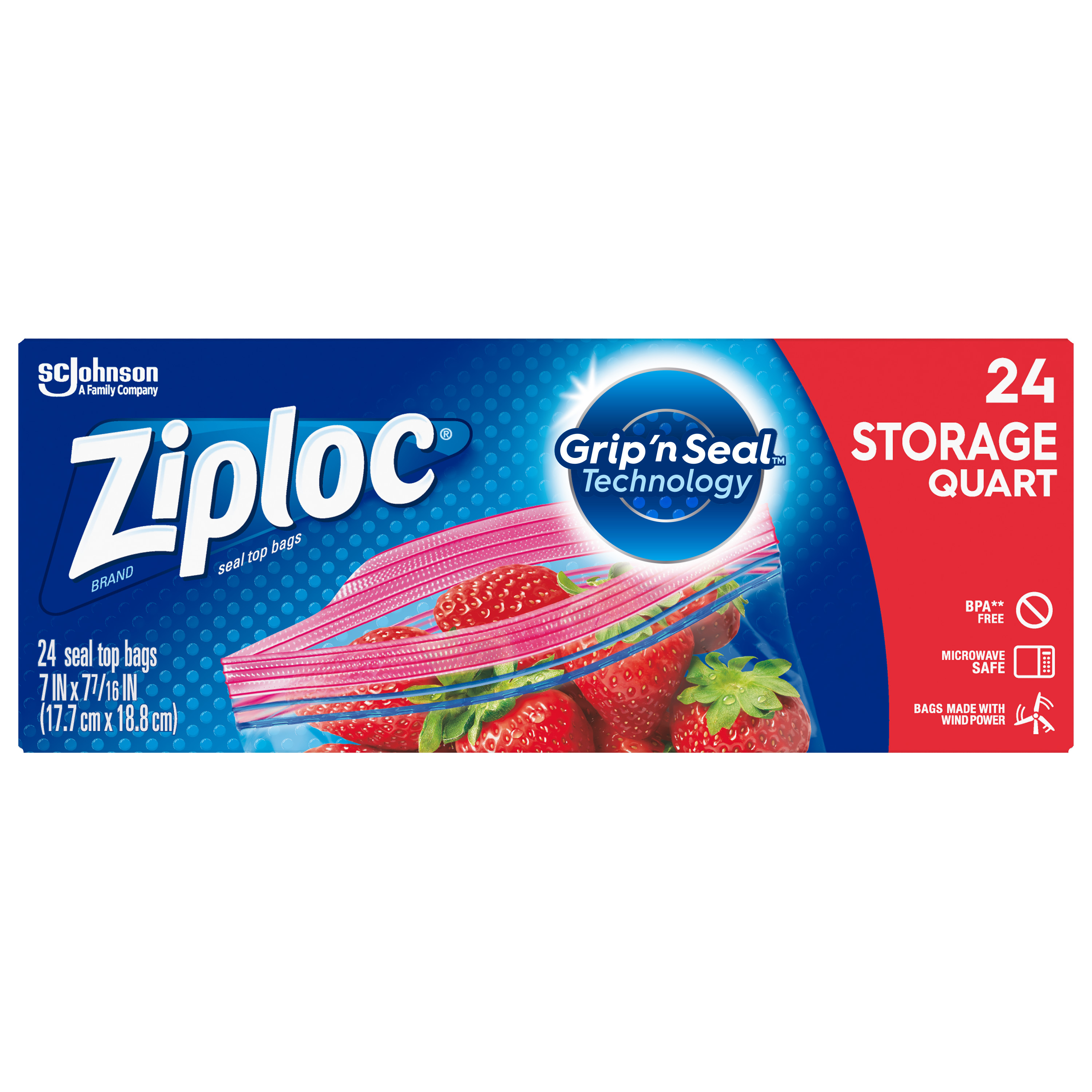 Order Ziploc Storage Bags, Quart - 24 ct food online from Rite Aid store, READING on bringmethat.com