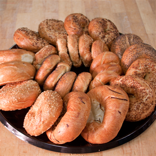 Order BAGELS WITH CREAM CHEESE PARTY TRAY food online from Three Brothers Bakery Wa store, Houston on bringmethat.com