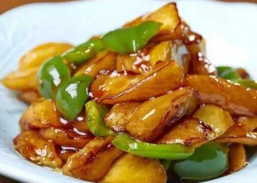 Order 45. Stir Fried Potato, Bell peper & Eggplant 地三鲜 food online from Orient Yang store, Corvallis on bringmethat.com
