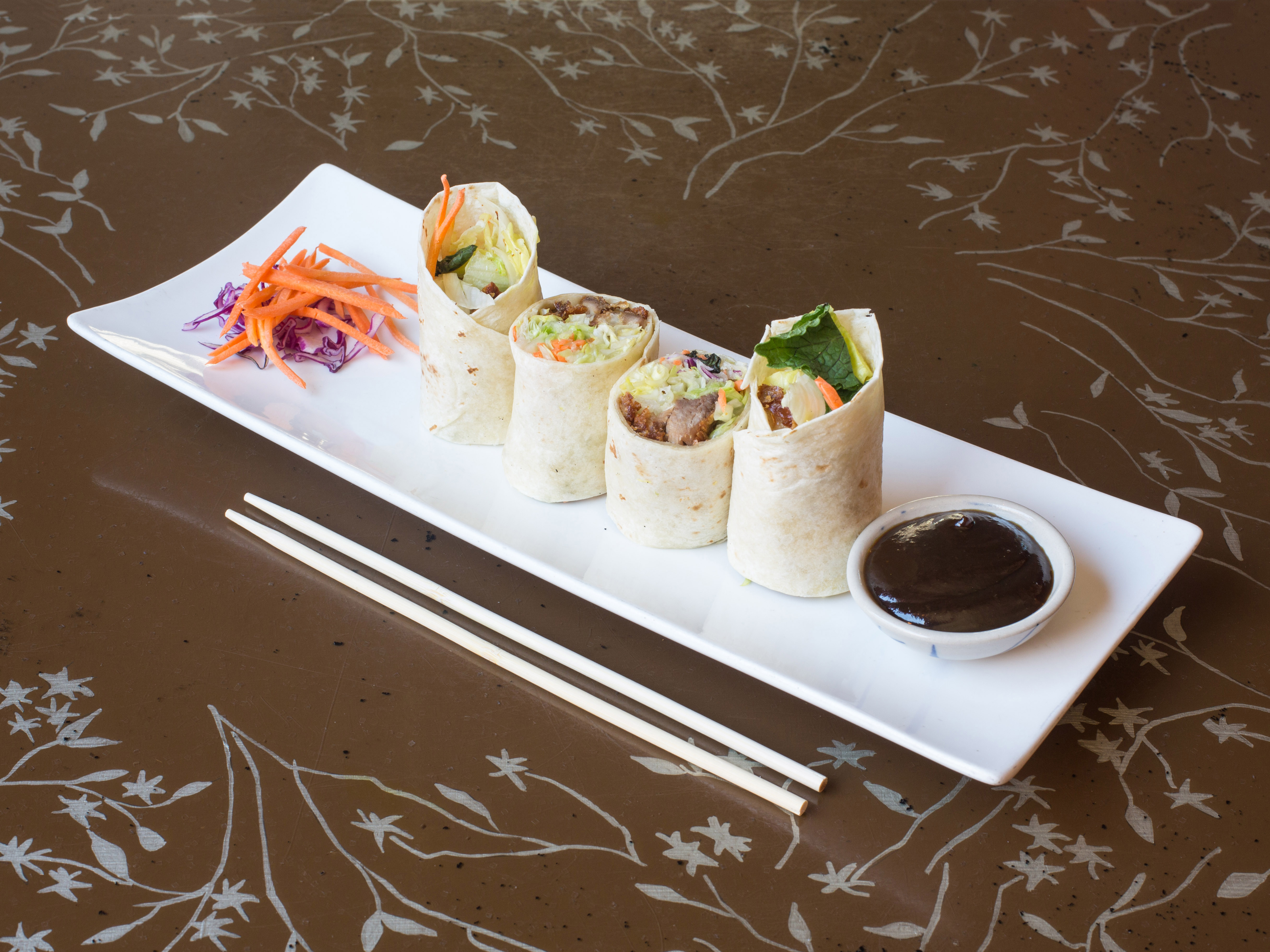 Order A16. Duck Roll food online from Red Basil Thai Cuisine store, Rutherford on bringmethat.com