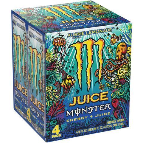 Order Monster Energy Aussie Lemonade 4 pack 16z food online from 7-Eleven store, Lavon on bringmethat.com