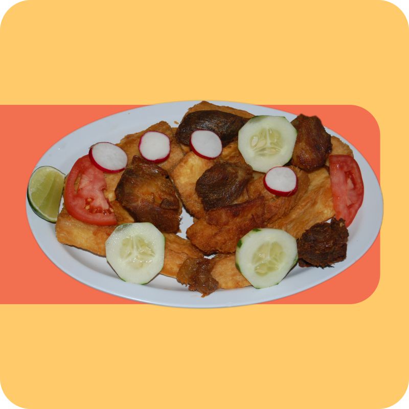 Order Yuca Con Chicharron food online from El Tikal Restaurant store, Lynn on bringmethat.com