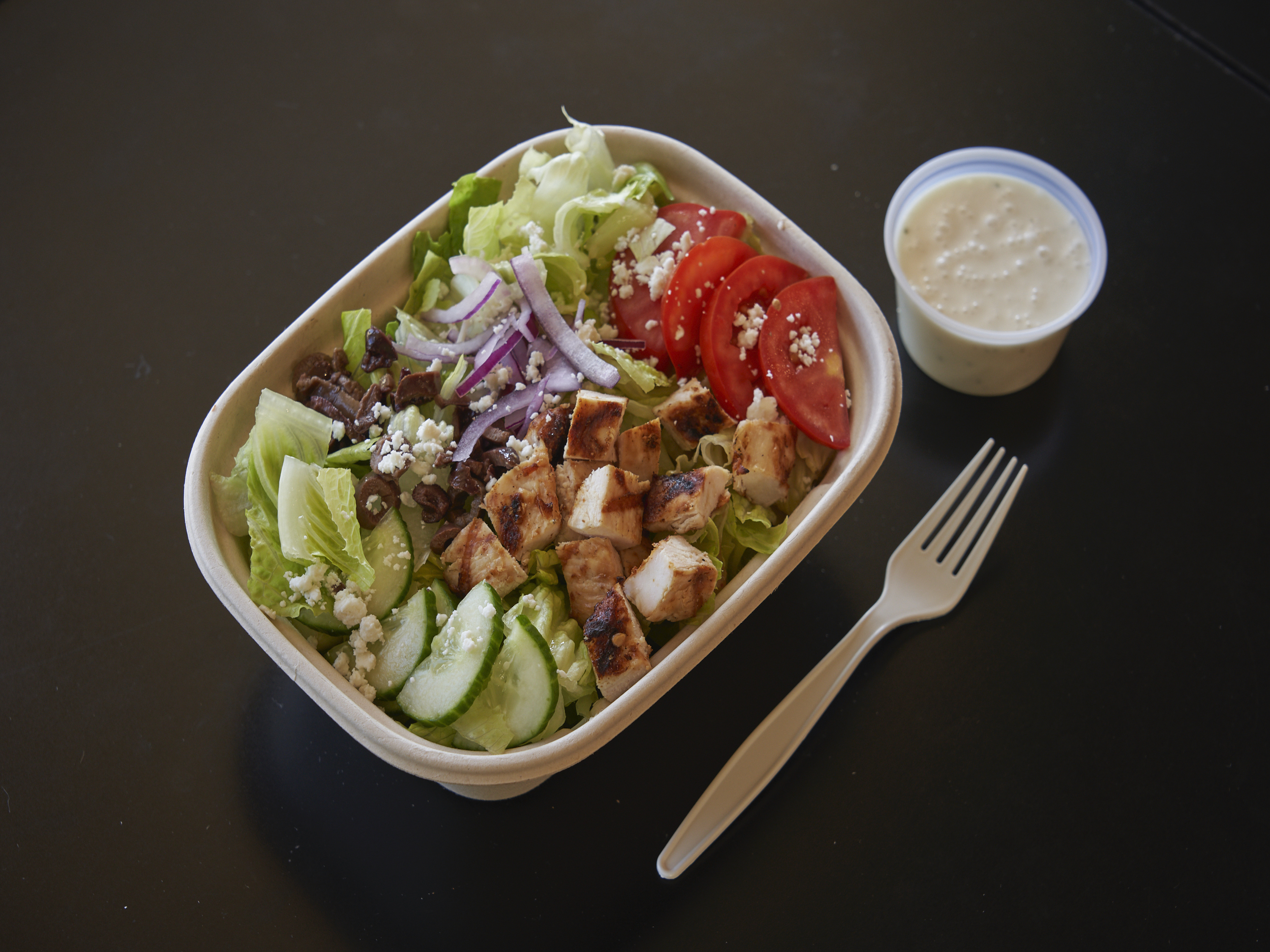 Order Greek Chicken Salad food online from 360 Gourmet Burritos store, Alameda on bringmethat.com