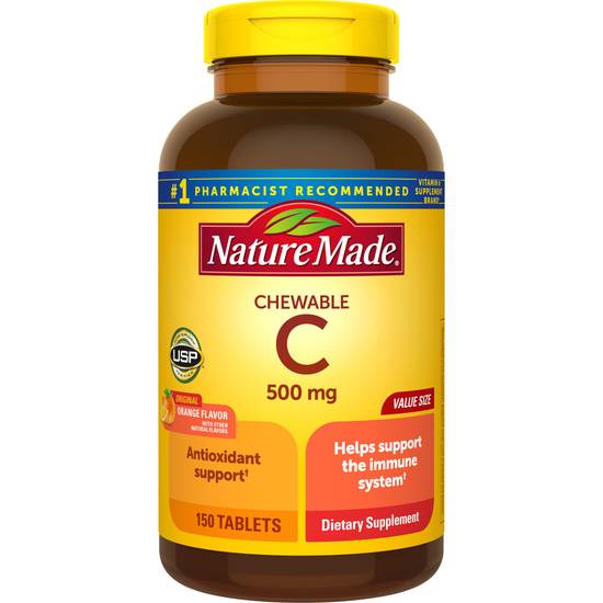 Order Nature Made Chewable Vitamin C Tablets 500mg (150 ct) food online from Rite Aid store, Palm Desert on bringmethat.com