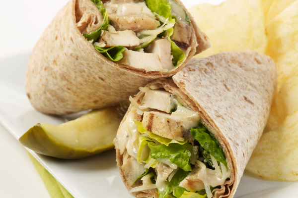 Order 7" Grilled Chicken Caesar Wrap food online from Ametis Pizza store, Clifton on bringmethat.com