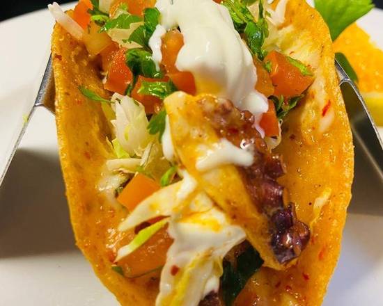 Order Pulpo enchilado tacos food online from Karina Mexican Seafood store, National City on bringmethat.com