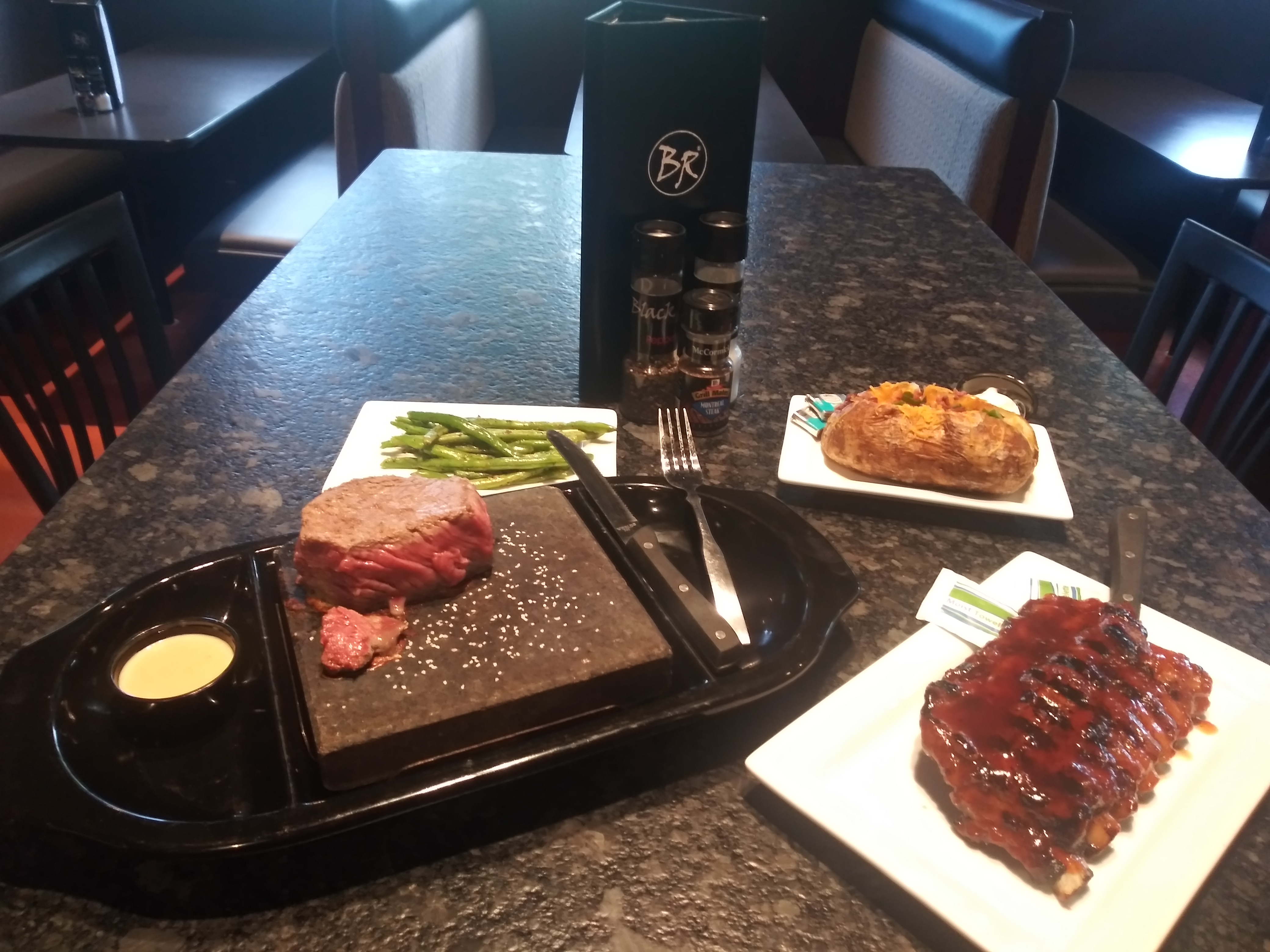 Order Steak and Rib Combo  food online from Black Rock Bar & Grill store, Toledo on bringmethat.com