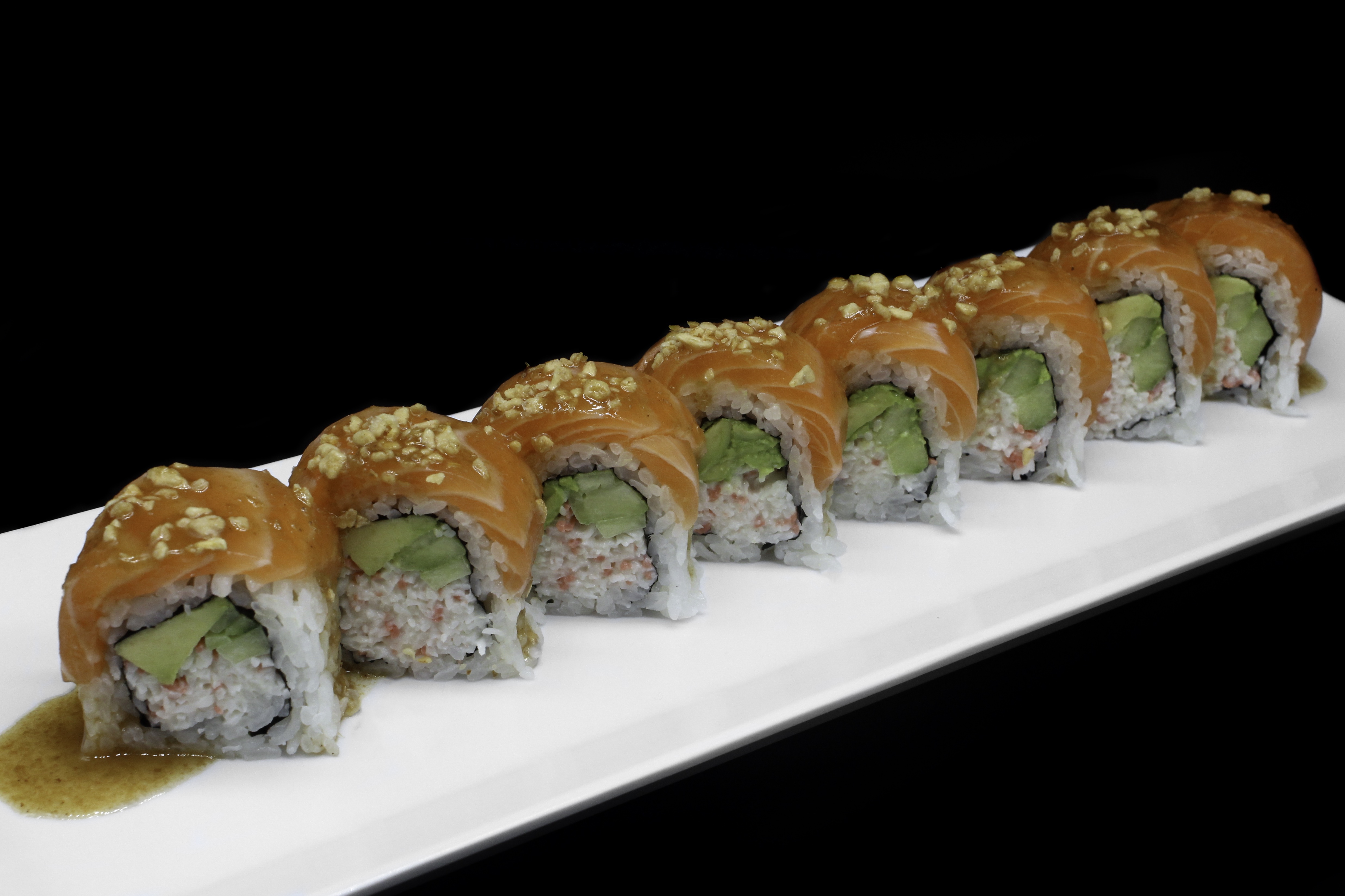 Order 4. Garlic Salmon Roll  food online from Papa Sushi & Roll store, Covina on bringmethat.com