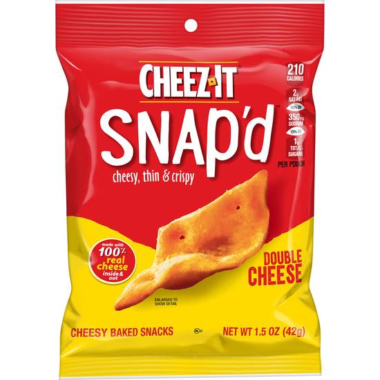 Order Cheez-It Snap'd Thin & Crispy Baked Crackers Double Cheese (1.5 oz) food online from Rite Aid store, Yamhill County on bringmethat.com