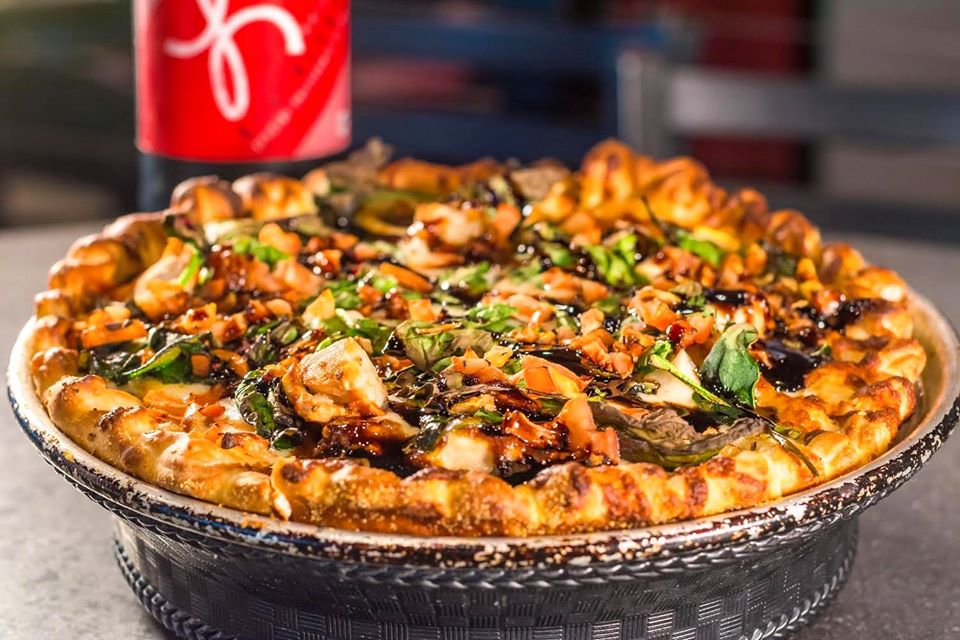 Order Chicken Balsamic Pizza food online from Louie Grill And Bar store, Yukon on bringmethat.com