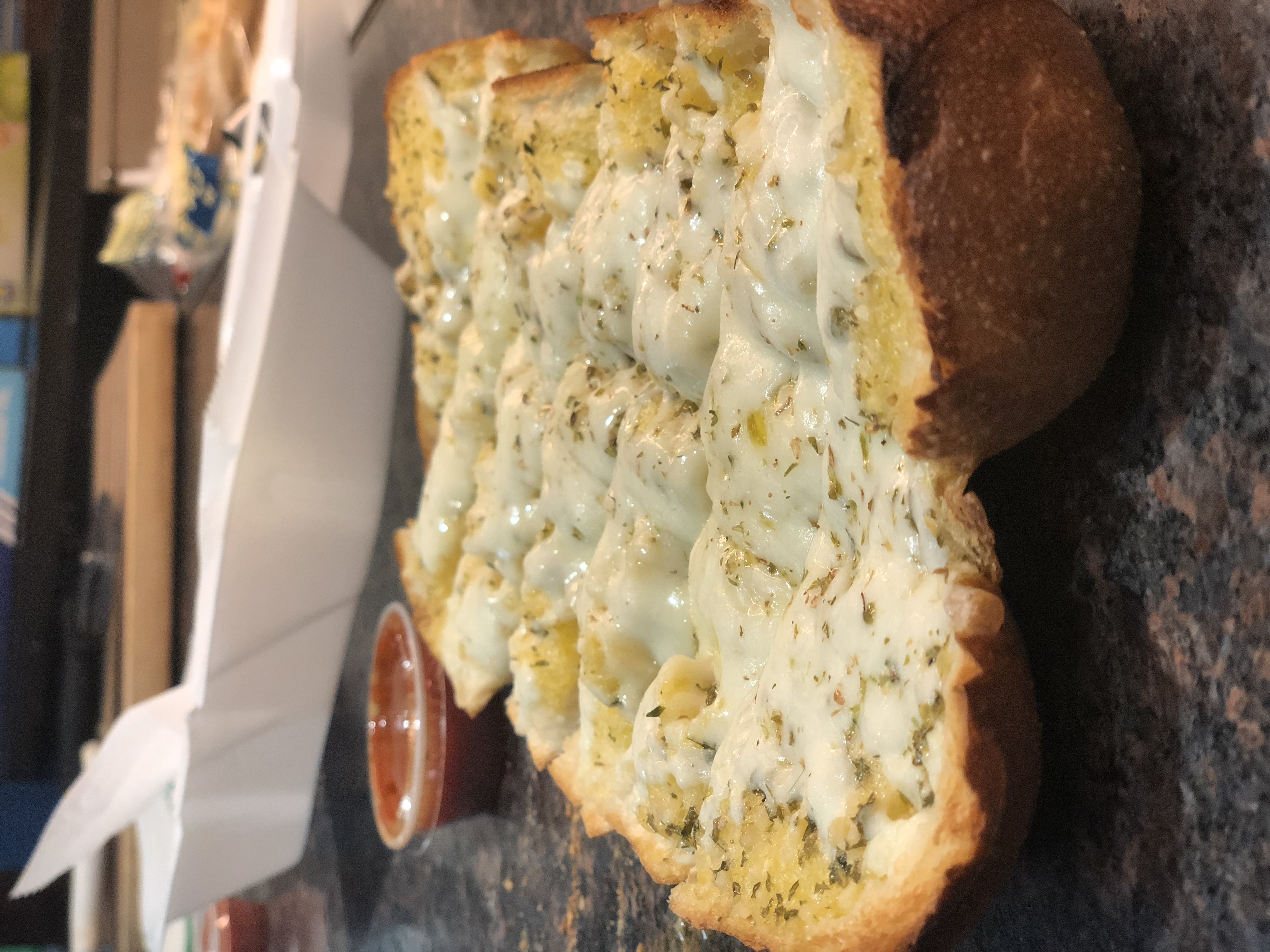 Order Garlic Bread with Cheese food online from Aladdin Crown Pizza store, New Haven on bringmethat.com