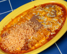 Order 5. Two Enchilada Plate food online from Fernando's store, Omaha on bringmethat.com