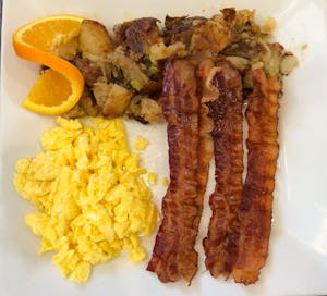 Order Bacon & 2 Eggs  food online from Matthews Home Style Cooking store, Gardena on bringmethat.com